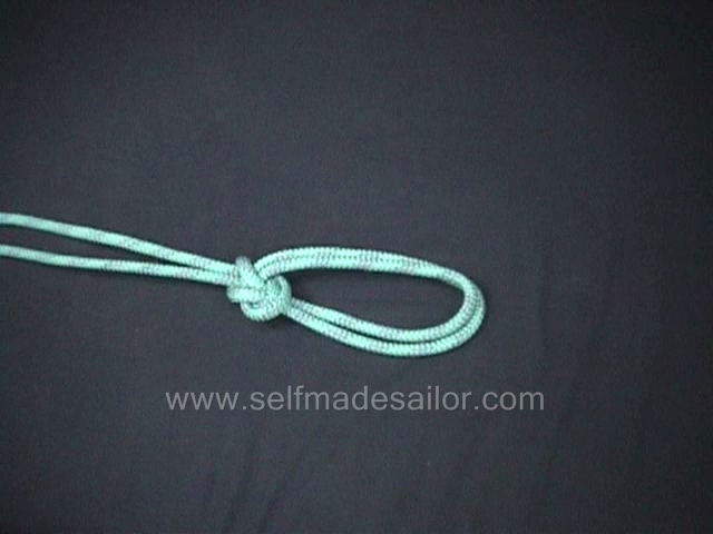 A knot tying video showing how to tie a Bowline On The Bight.